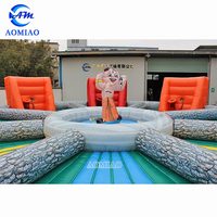 Jeu interactif gonflable Hippo Chow Down, jeu sportif gonflable de course à la corde élastique pour affamés