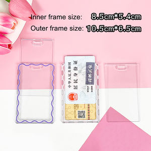 卸売 透明 ハードプラスチック IDカードホルダー 取り外し可能 キーチェーン スター フォトホルダー 学生向け - Product Image 3