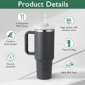 Gobelet en acier inoxydable 40oz sans BPA isolé tasse de voyage en plein air logo personnalisé paille pour l'eau cadeaux double vide potable - Product Image 4