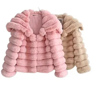 Bontjas vrouwen chaquetas con peluche para mujer abrigos de piel de conejo para mujer casaco de pele de coelho