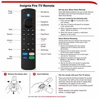 Télécommande vocale de remplacement Fire Smart TV Stick Lite 4K Max compatible avec Insignia Pioneer Toshiba Cube Smart TV 3ème génération