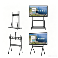 Tableau blanc interactif LED 55 pouces, double face, surface effaçable par aspiration magnétique, support mobile, stylo/tactile pour le bureau