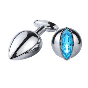 Eye Base Anal Plug Jewel Blue Metal Anal Toys Adult Toys Butt Plug Sex Toys For Women And Man Juguetes Sexuales