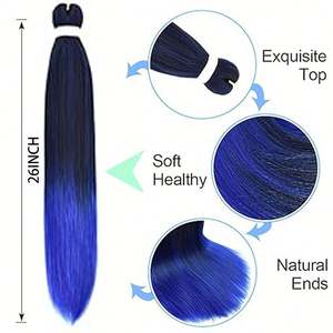 Amygril Synthetic Pre-Stretched Yaki for Braiding <b>Hair</b> 26-inch Stretch Braided <b>Hair</b> Heat Resistant Yaki <b>Textured</b> Braid - Product Image 3