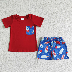 Ensembles de tenues d'été pour bébés filles et garçons, motif sucette glacée du 4 juillet - Product Image 3