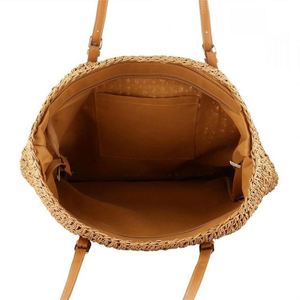 Papier paille femmes sac à main sac de plage sacs à bûches nouvelle Collection broder recyclé tissé panier rétro dame main - Product Image 2