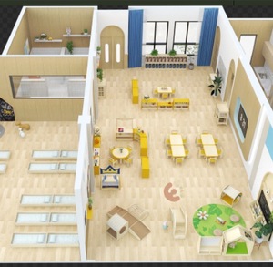 Eibele Meubles de décoration de jardin d'enfants d'âge préscolaire en bois bon marché Meuble scolaire en bois pour tout-petits à vendre - Product Image 2