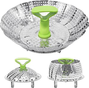 Kitchen Gadget Stainless Steel <b>Steamer</b> Basket Folding <b>Vegetable</b> <b>Steamer</b> Basket for Cooking - Product Image 1