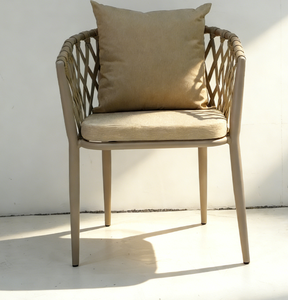 Set <span class=keywords><strong>da</strong></span> Pranzo <span class=keywords><strong>da</strong></span> <span class=keywords><strong>Giardino</strong></span> in Rattan Intrecciato a 5 Pezzi - Tavolo Rotondo con Sedie Imbottite - Product Image 5