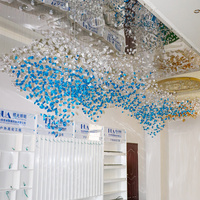 Lustre moderne de luxe personnalisé en verre coloré et pierres de cristal, design artistique, grand modèle, pour hôtel, villa, bureau de vente, hall