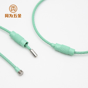 Colored Painted Steel Wire Ring Keychain Stainless Steel 1.5mm Diameter 15cm Length Durable Modern Simple Style - Product Image 2