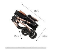Poussette double pour animaux de compagnie en acier au carbone, pliable en un clic, pour chiens et chats, modèle de voyage C17