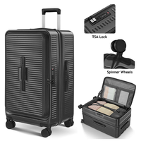 Maleta de Viaje Expandible Ligera de ABS+PC, Diseño Clásico y Moderno, Apertura Frontal, Ruedas Giratorias de Aluminio, Cierre TSA, Silenciosa, Ruedas 360°, Poliéster