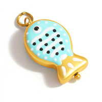 Trendy hartvormige fruit- en cartoonbedels van 18K verguld roestvrij staal, geschikt voor DIY handgemaakte sieraden.