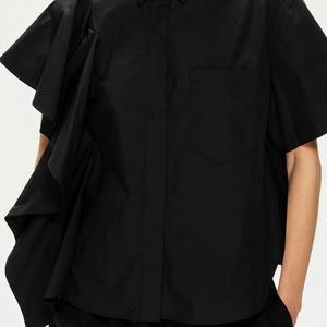 Nouveaux hauts et chemisiers asymétriques à manches courtes pour femmes, style français, élégants et sophistiqués, vente en gros - Product Image 3