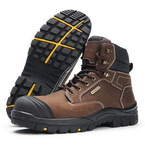 Custom Negro Botas de trabajo S3High-Top cuero genuino impermeable de los hombres de seguridad industrial Botas de trabajo - Product Image 1