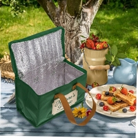 Sac isotherme réutilisable pour poisson, sac de transport alimentaire non tissé avec doublure en feuille d'aluminium pour le camping en plein air