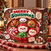 Coffret Famille de Noël : Boîte Mystère Bao Bun Squishy – Jouet Anti-Stress Réaliste à Presser – Cadeau Surprise de Vacances