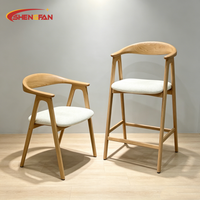 Fauteuils de salle à manger en bois d'ash massif naturel, style moderne, pour la maison, les restaurants, les hôtels, les cafés, avec revêtement personnalisé