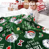 Couverture en flanelle lumineuse 100% polyester double face, technique de tricotage anime, motif plaid explosif, hiver Noël