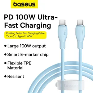สายชาร์จ Baseus PD 100W USB C to USB Type C สำหรับ Macbook สายชาร์จ<span class=keywords><strong>เร็ว</strong></span>สำหรับ iPhone 15 สาย Type-C สำหรับ Xiaomi POCO - Product Image 2