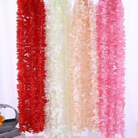 Fleurs artificielles en soie de glycine réalistes faites à la main de 1 m de haute qualité pour mariages, fête des Mères, restaurants et décoration de plafond - Vente en gros