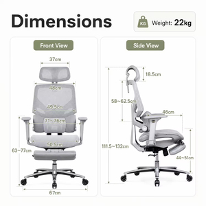 Donati Chaise de bureau en maille avec repose-pieds Appui-tête réglable et pivotant Design moderne ergonomique - Product Image 2