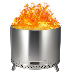 Estufa de Leña Portátil Redonda para Exteriores, Brasero de Acero Inoxidable con Cubierta y Herramientas para Acampar y Cocinar - Product Image 2