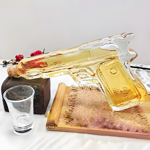 Botella de Vino de Vidrio con Forma de Pistola, Decantador de Whisky con Tapón, Botella de Licor con Forma de Pistola para Tequila, Vodka, Brandy, 250 ml - Product Image 2