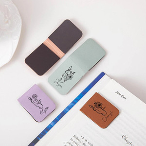 Cross-border spot leather magnetic bookmarks, colored bookmark clips with printable designs, soft magnetic clips for <b>notebooks</b> - Product Image 1