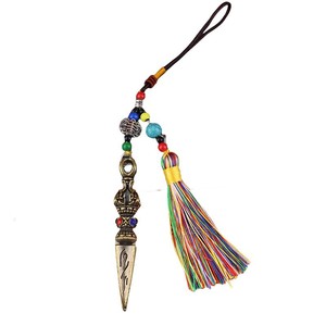 Ciondolo in Metallo Colorato Intagliato Stile Tibetano Dintong con Vajra e Campana, Nove <span class=keywords><strong>Palazzi</strong></span>, Otto Trigrammi, Mantra a Sei Caratteri - Product Image 1