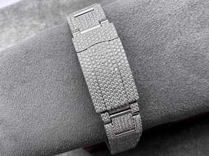 Private Luminous VVS Watch Waterproof 41mm 904L 3235 Movement Arabic Numerals Full Ice Silicon Stone - Product Image 5