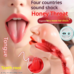 Masturbatore Orale Maschile Realistico con Design a Gola Profonda, in Silicone Alimentare, con Funzione Vibrazione e Voce, Cavità Orale Realistica - Product Image 2