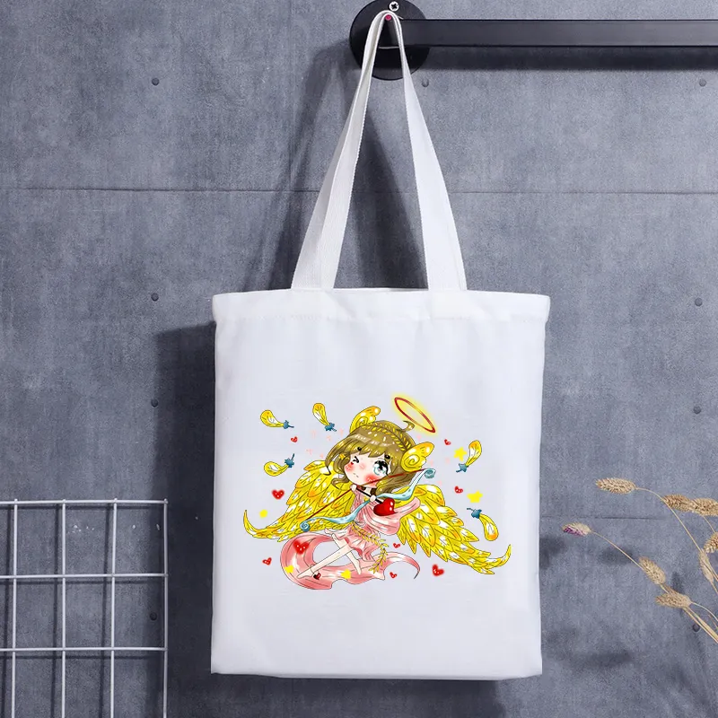 Low Price Custom Shopping Canvas Bags With Handle Reusable Cotton Shopping Tote Bag Logo Cute White Gift Canvas Shoulder Bag