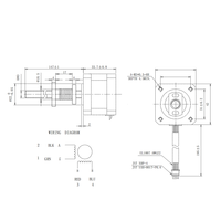 Moteur pas à pas linéaire Nema 17, 1,8°, 2 phases, 0,28 N.m, avec vis mère 147 mm, 4,6 V, 0,85 A, 210 g, pour imprimante 3D, actionneur axe Z CNC