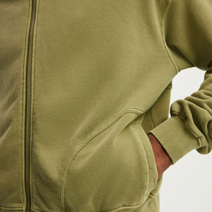 OEM personalizado de color de gran tamaño con cremallera sudaderas con capucha de los hombres de lana/algodón térmico de peso pesado transpirable Crop Drop hombro Invierno 2 uds - Product Image 6