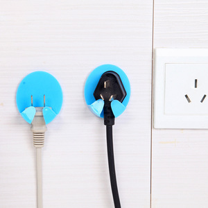 Round <b>Adhesive</b> Plug <b>Hook</b> 2 Pack Portable Cable Management <b>Hook</b> For Kitchen Utensils - Product Image 1