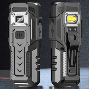 Đèn pin chiến thuật LED COB kỹ thuật số hiển thị công suất kép đỏ trắng, sạc USB khẩn cấp, chất liệu ABS và hợp kim nhôm - Product Image 3