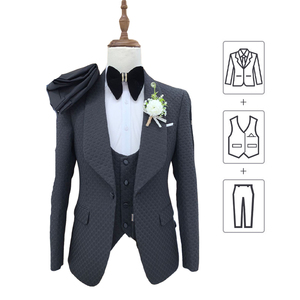 <span class=keywords><strong>Costume</strong></span> 3 Pièces Tendance Blanc et Noir pour Homme – Blazer, Gilet et Pantalon Coupe Slim à Boutonnage Simple pour <span class=keywords><strong>Mariage</strong></span> Estival et Tenue <span class=keywords><strong>D</strong></span>écontractée de Bureau - Product Image 3
