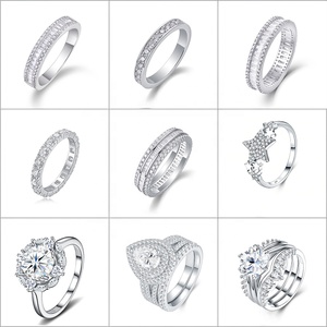 แหวนคู่เงินแท้ S925 ประดับ<span class=keywords><strong>เพชร</strong></span>โมอิสซาไนต์ VVS ดีไซน์หรูหราสำหรับผู้หญิง ขายส่งยอดนิยม เหมาะสำหรับเป็นของขวัญ - Product Image 2