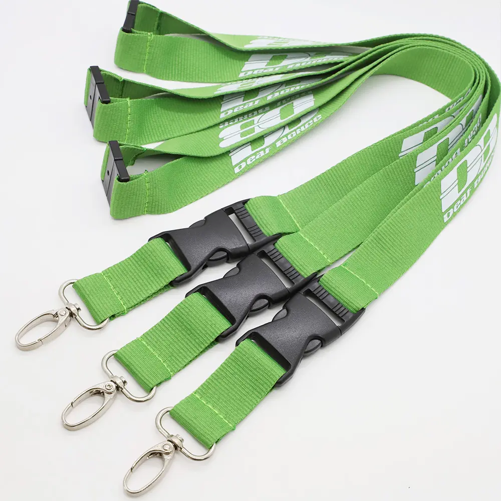 Wholesale Free Samples Silk Screen Printed Lanyard Quick Release Breakaway and Safty Buckle for Staff
