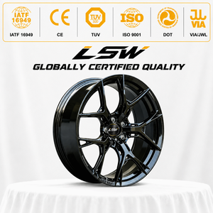 LS8057 18 19 20 นิ้ว 5x112 5x114.3 ล้อแม็กซ์อัลลอยด์แบบกำหนดเอง สีดำเงา ขอบเว้า 5 ก้าน สำหรับ Audi BMW - Product Image 3
