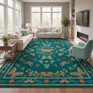 Tapis extra large bleu foncé style bohème, résistant aux taches d'insectes, lavable, antidérapant, <span class=keywords><strong>pour</strong></span> sous le <span class=keywords><strong>lit</strong></span>, salon, décoration intérieure - Product Image 2