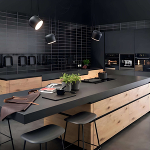 Cuisine moderne modulaire Huipinju sur mesure avec porte cannelée, garantie 5 ans, résistante à l'eau, cuisine complète - Product Image 1