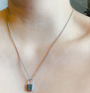 <span class=keywords><strong>Collar</strong></span> de la amistad de acero inoxidable chapado en oro de 18 quilates, colgante de <span class=keywords><strong>candado</strong></span>, joyería delicada en capas para mujeres y hombres, <span class=keywords><strong>cadena</strong></span> de eslabones de regalo - Product Image 4