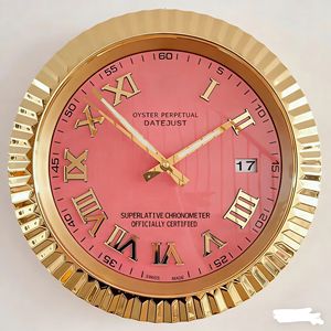 Lorex 34cm horloge murale <span class=keywords><strong>en</strong></span> métal à face unique 14 pouces cadre de dent de chien chiffres romains Style moderne balayage deuxième mouvement pour salon - Product Image 6