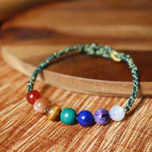 Cristaux Pierres de guérison Authentique alignement énergétique <span class=keywords><strong>quantique</strong></span> Bijoux spirituels Bracelet 7 chakras Signes du zodiaque - Product Image 1