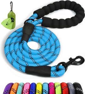 Laisse pour chien multicolore anti-emmêlement, 8 mm, en nylon réfléchissant, souple et confortable, motif à pois, style tendance, noir pour animaux de compagnie - Product Image 3