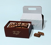 Boîte à brownies, crackers et tiramisu avec couvercle coulissant et poignée, design personnalisé, à emporter