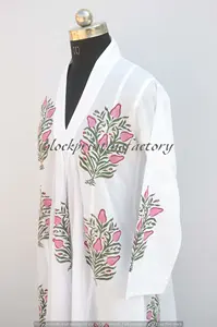 New Arrival Handmade Cotton <b>Summer</b> Hand Block Print <b>Long</b> Kurti for <b>Women</b> - Product Image 5